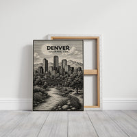 Denver in Woodcut