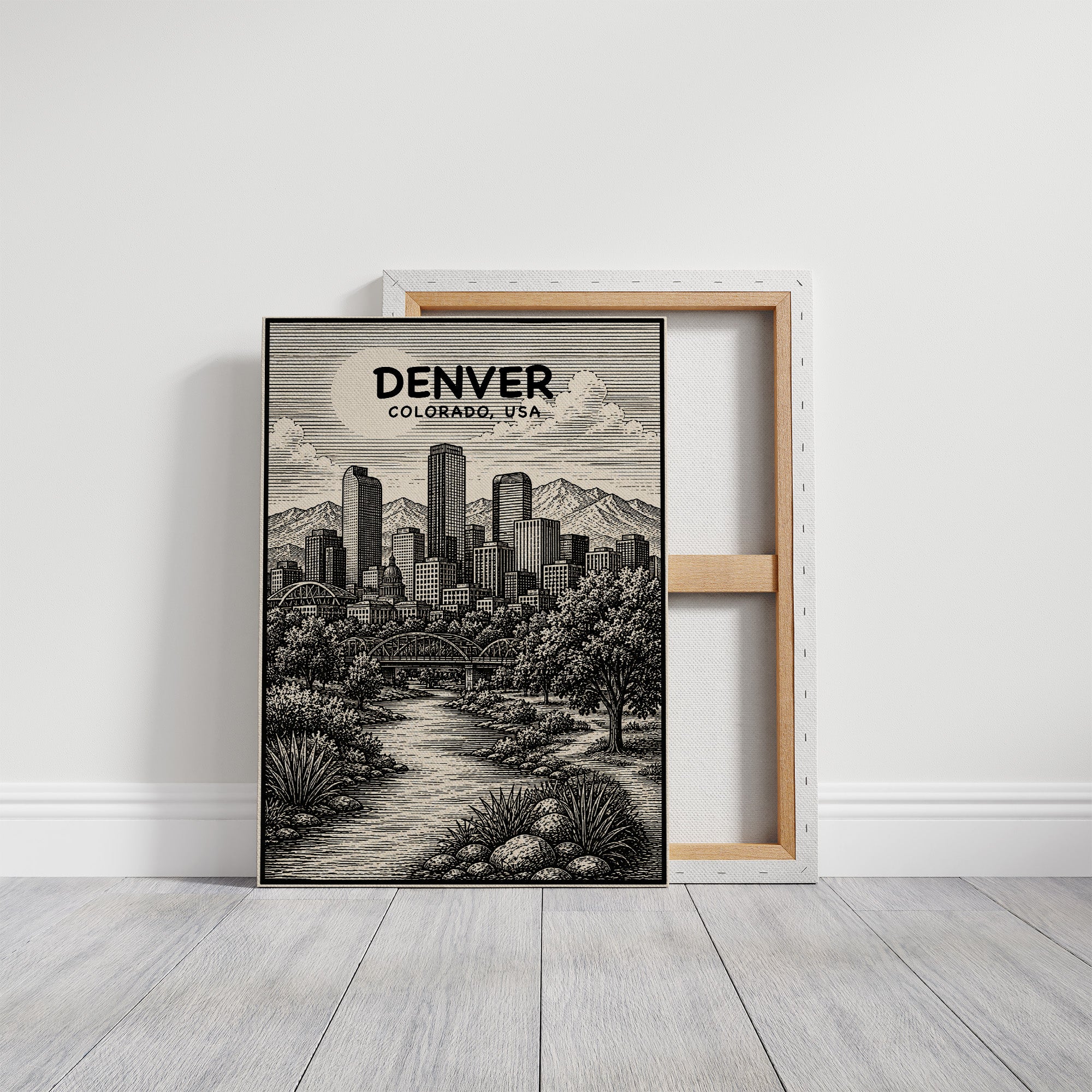 Denver in Woodcut