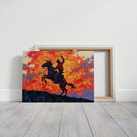 Rearing Cowboy, Desert Sunset Blaze