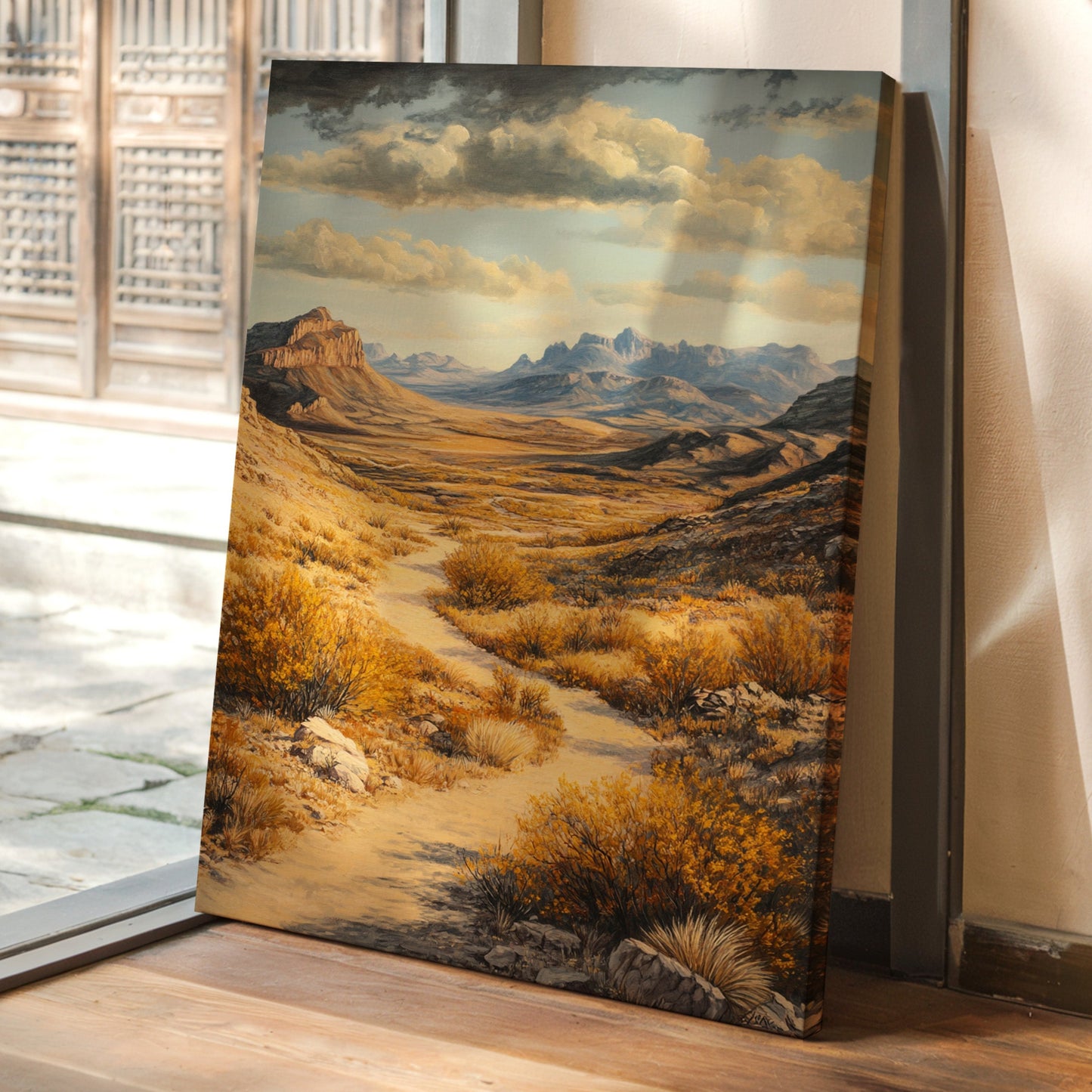 Winding Trail Through Golden Desert