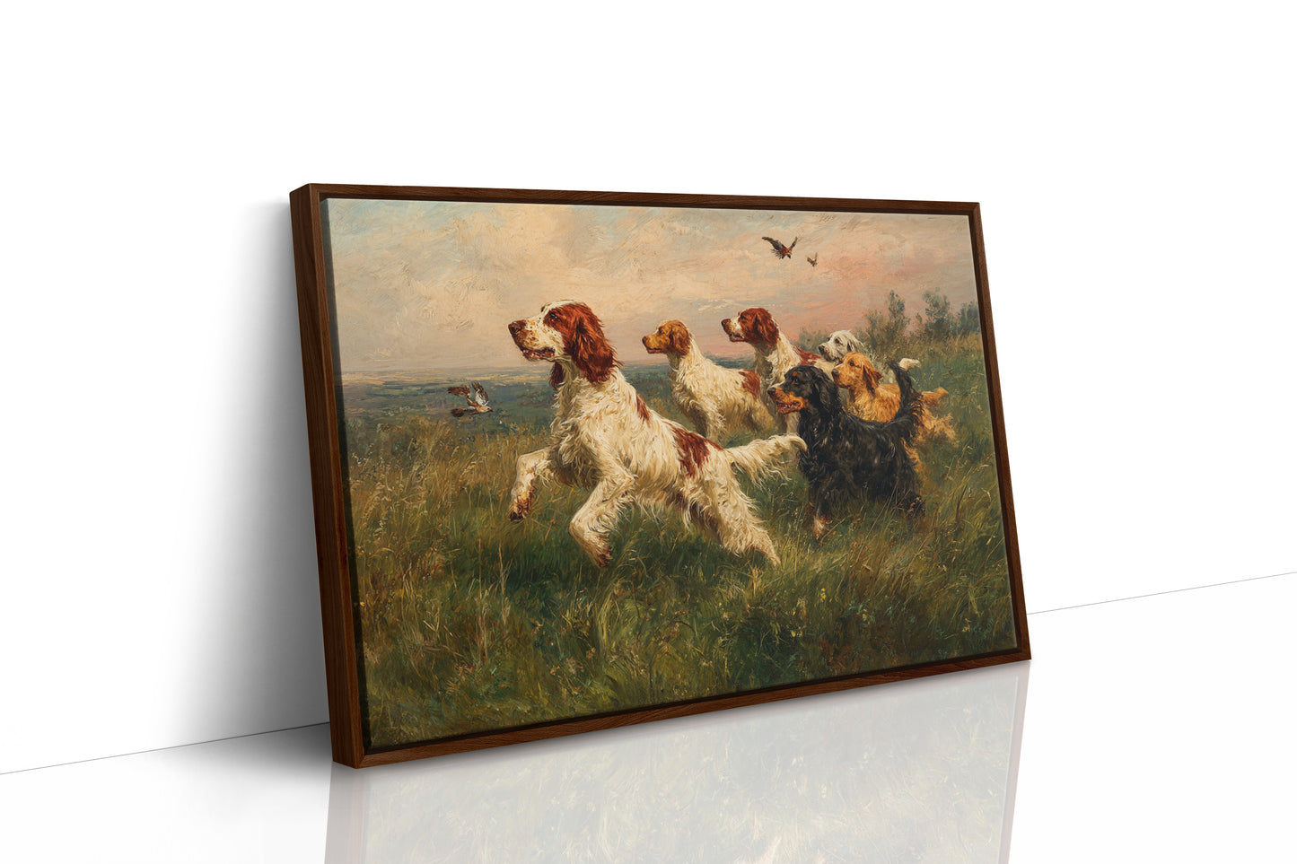 Hunting Dogs Chase Morning Flight
