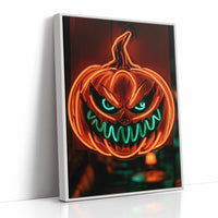 Glow Up, Grin Wide, Scare Hard, print in a white frame