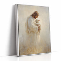 Tender Shepherd Holds Lost Lamb