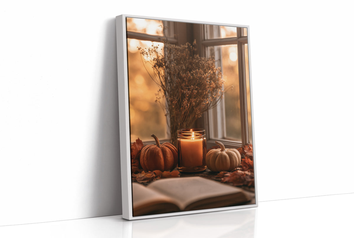Candle Lit, Chapter Pending, print in a white frame