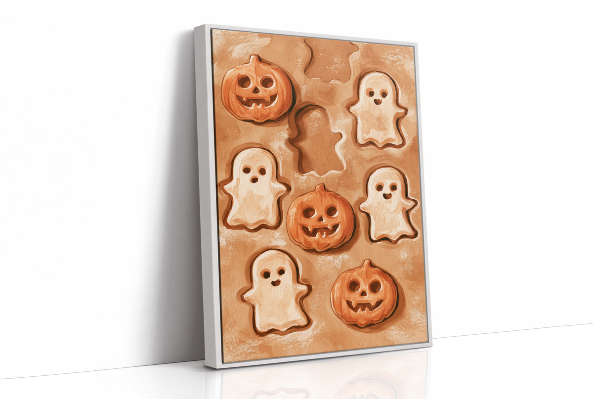 Two Ghosts Already Escaped The Dough, print in a white frame