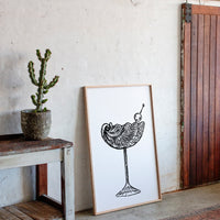 Midnight Martini Draws Wave Lines