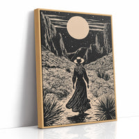 Lone Wanderer Under Desert Moon