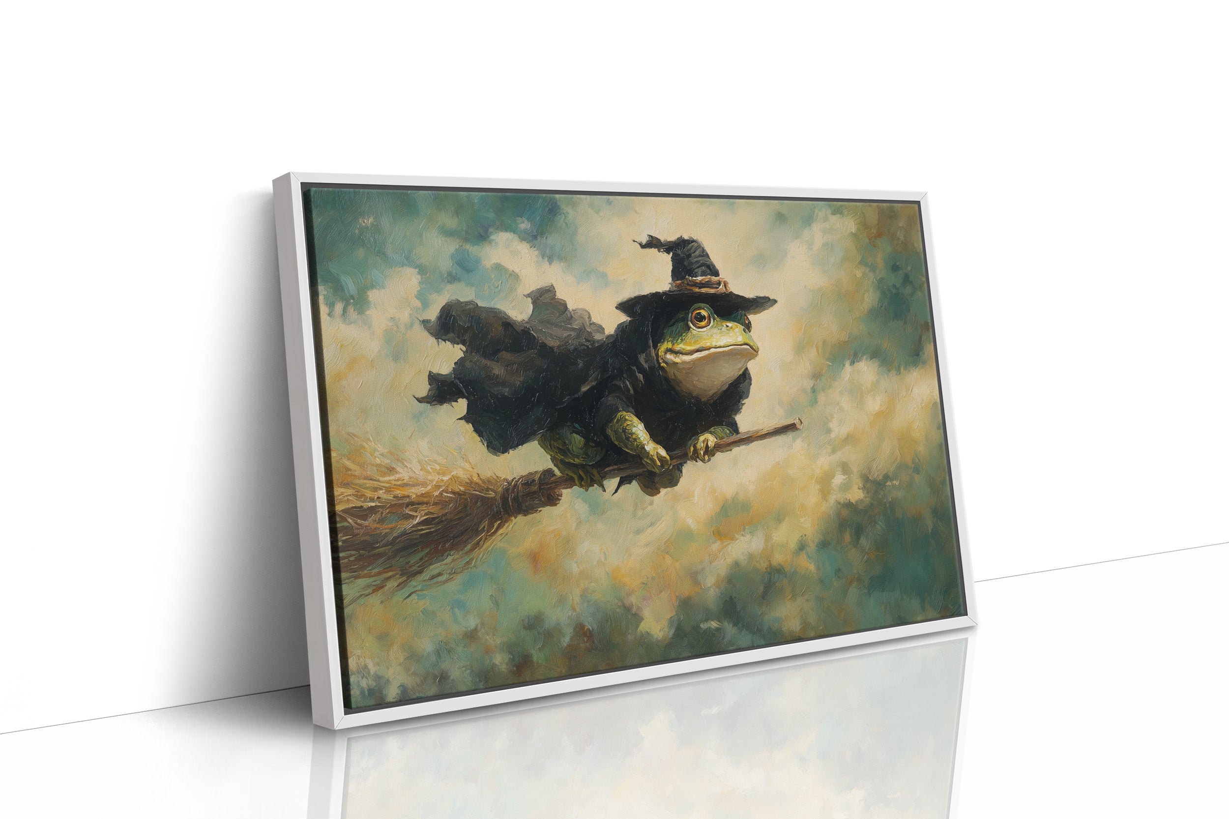 Frog Wizard Soars Through Clouds