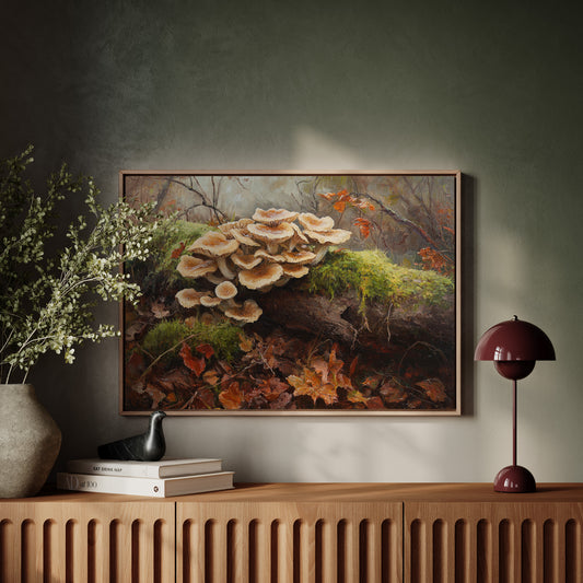 Autumn Mushrooms Dance Among Leaves