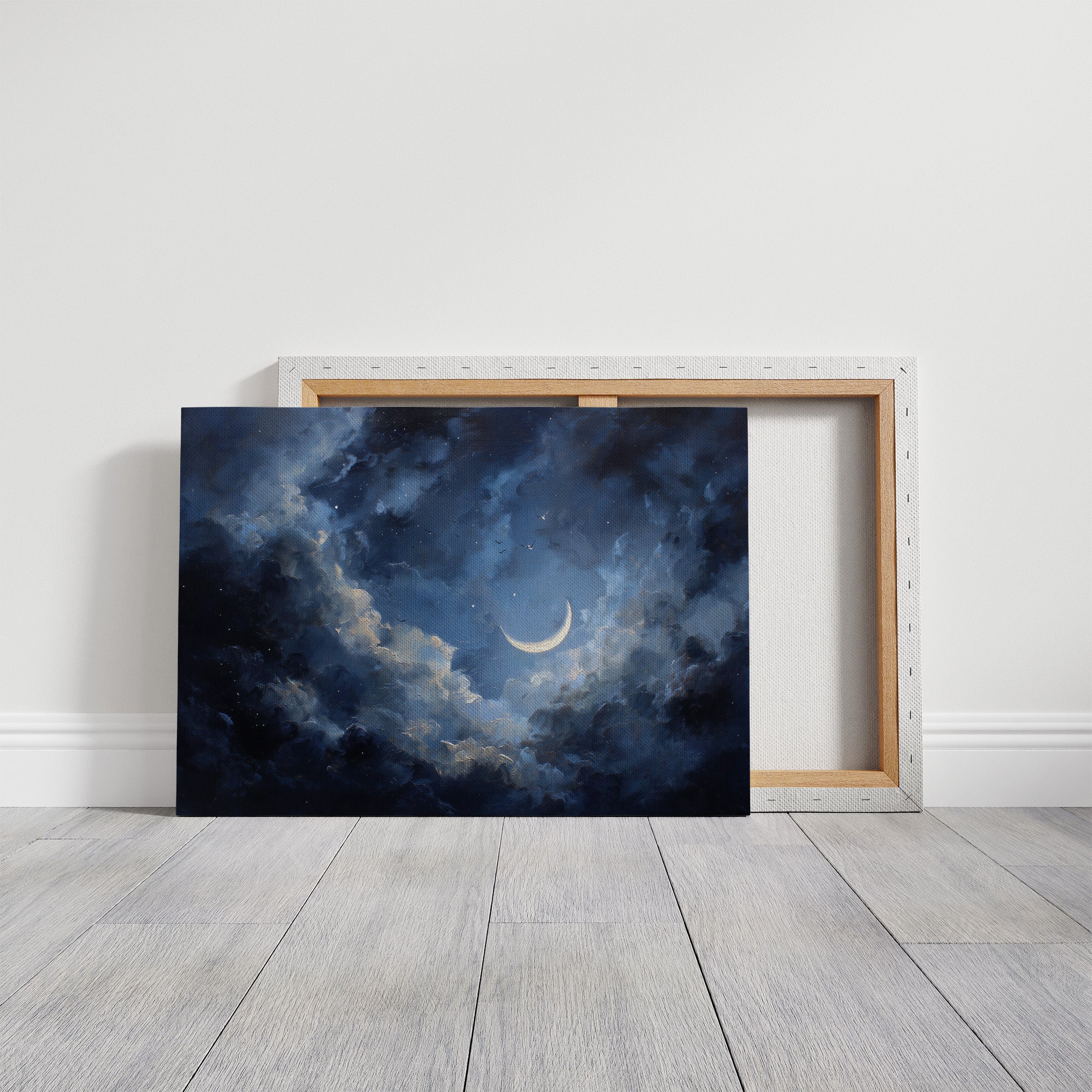 Sliver Moon Among Stormy Clouds