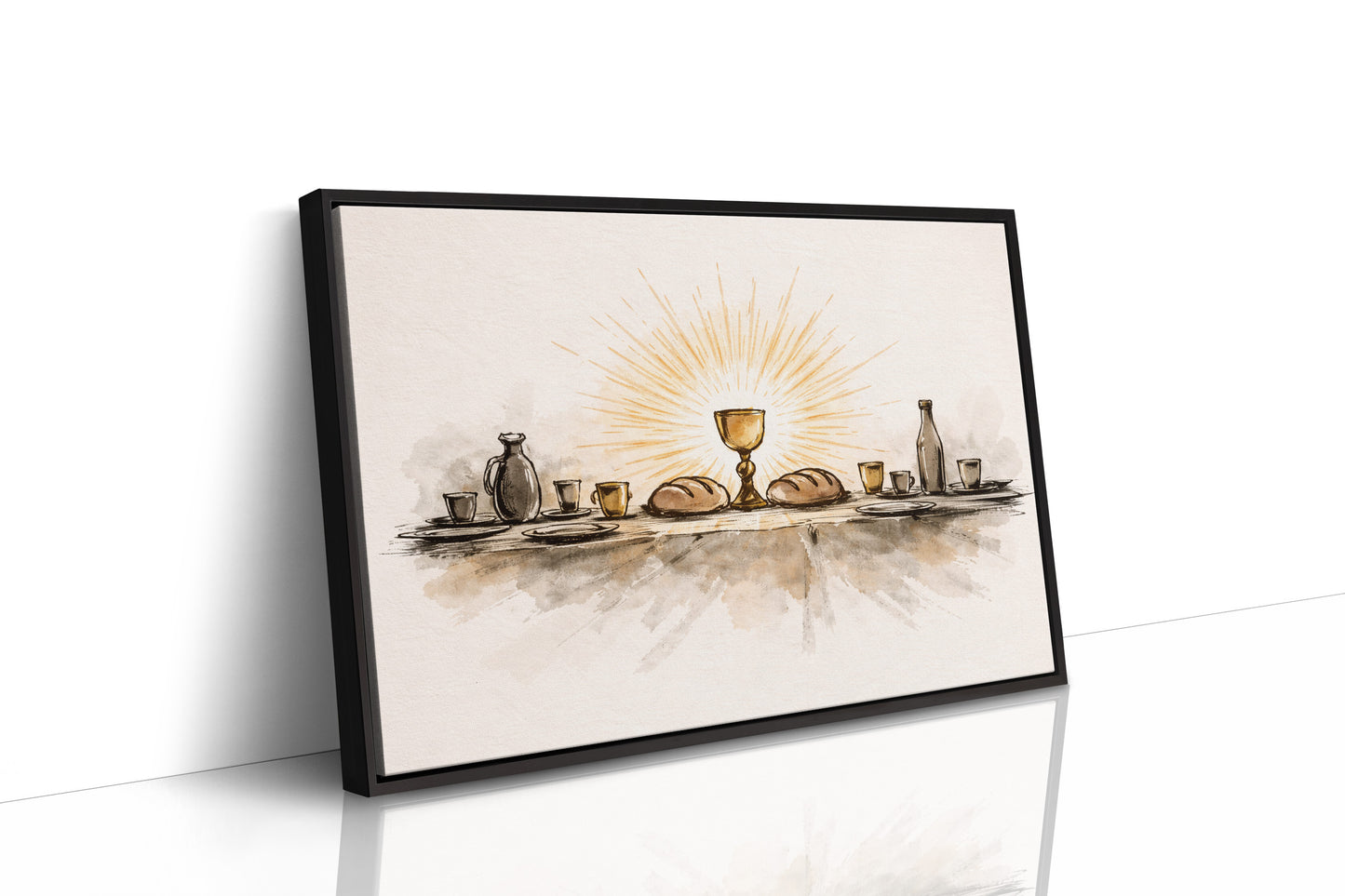 Sacred Chalice Illuminates Breaking Bread