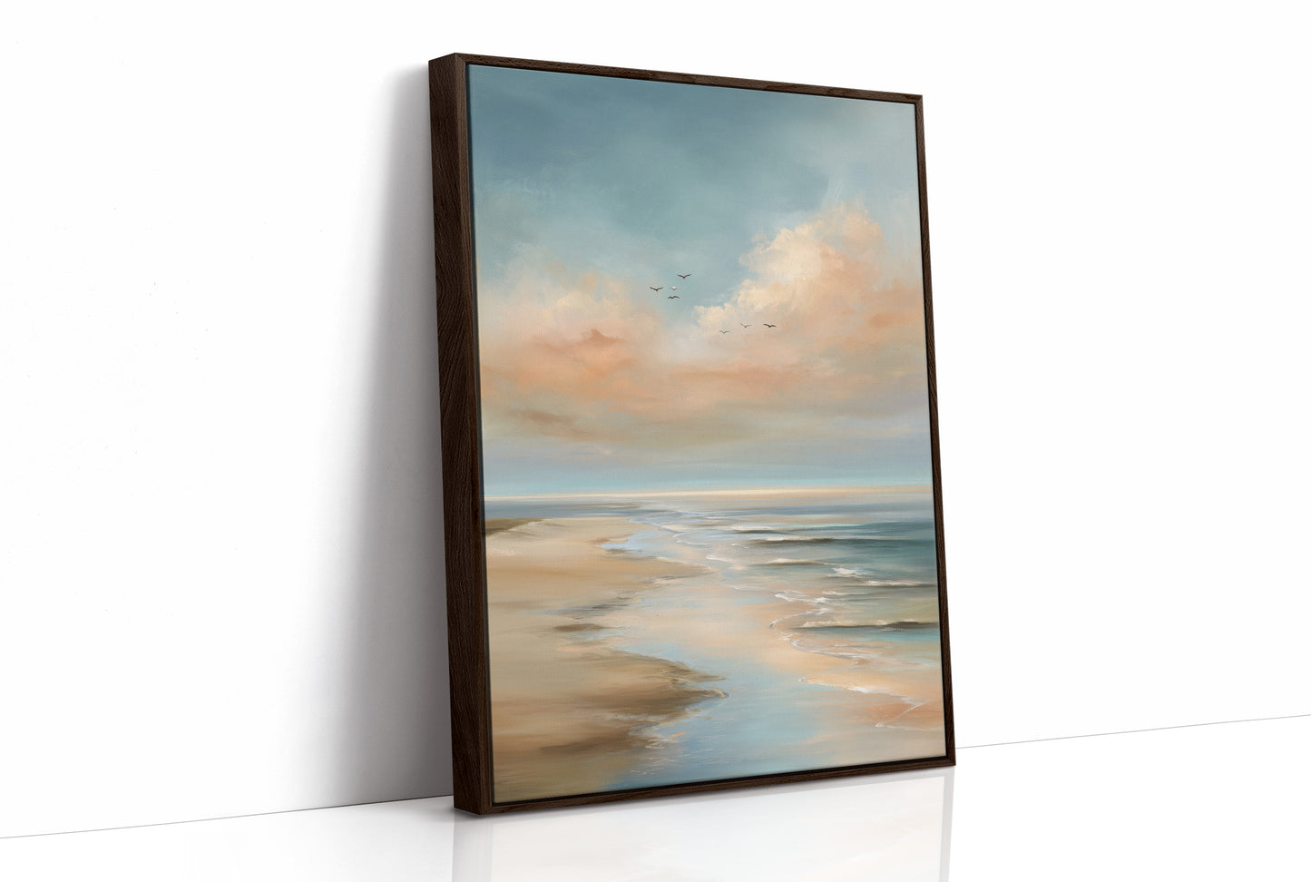 Birds Drift Above Coastal Pastels