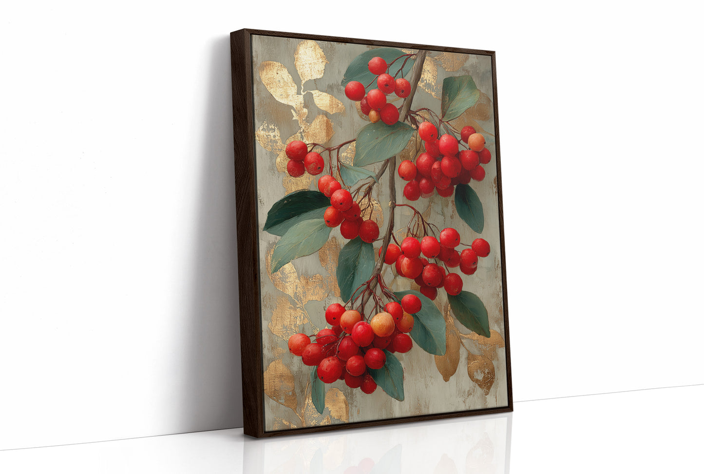 Winterberries and Gold Leaf