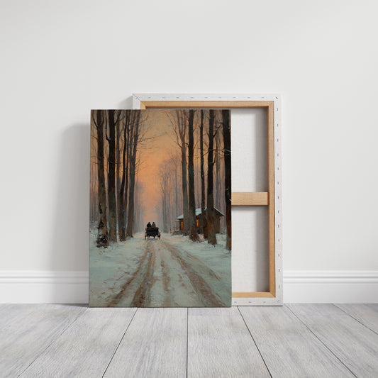 Carriage Through a Winter Glow