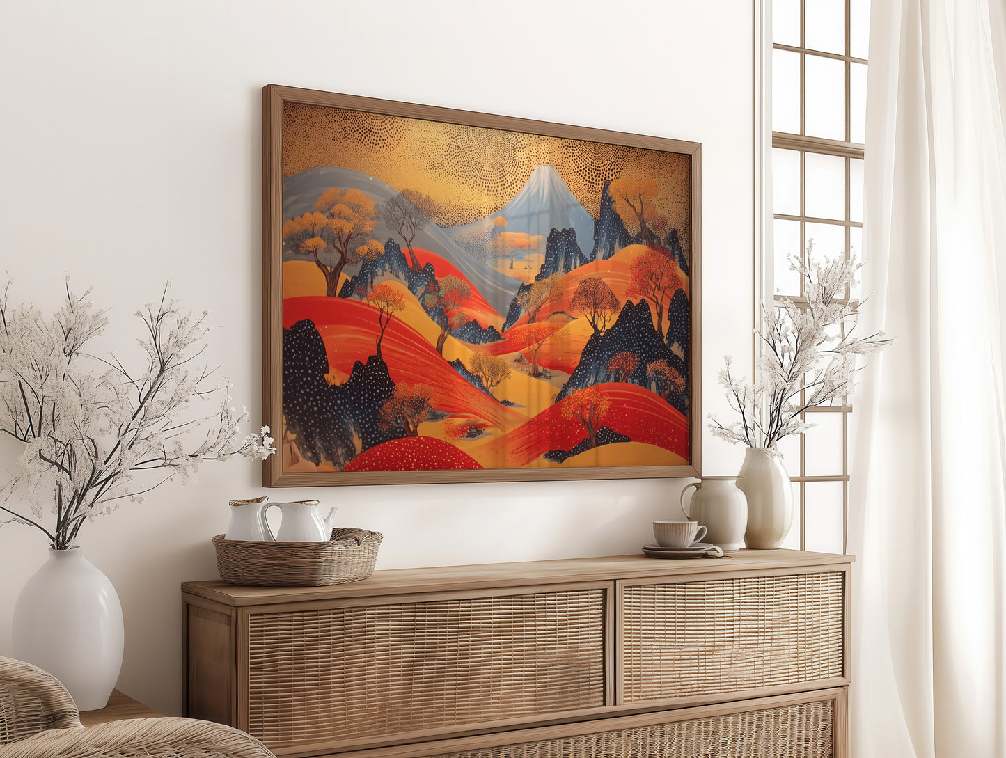 Mountain Dreams In Crimson Flow