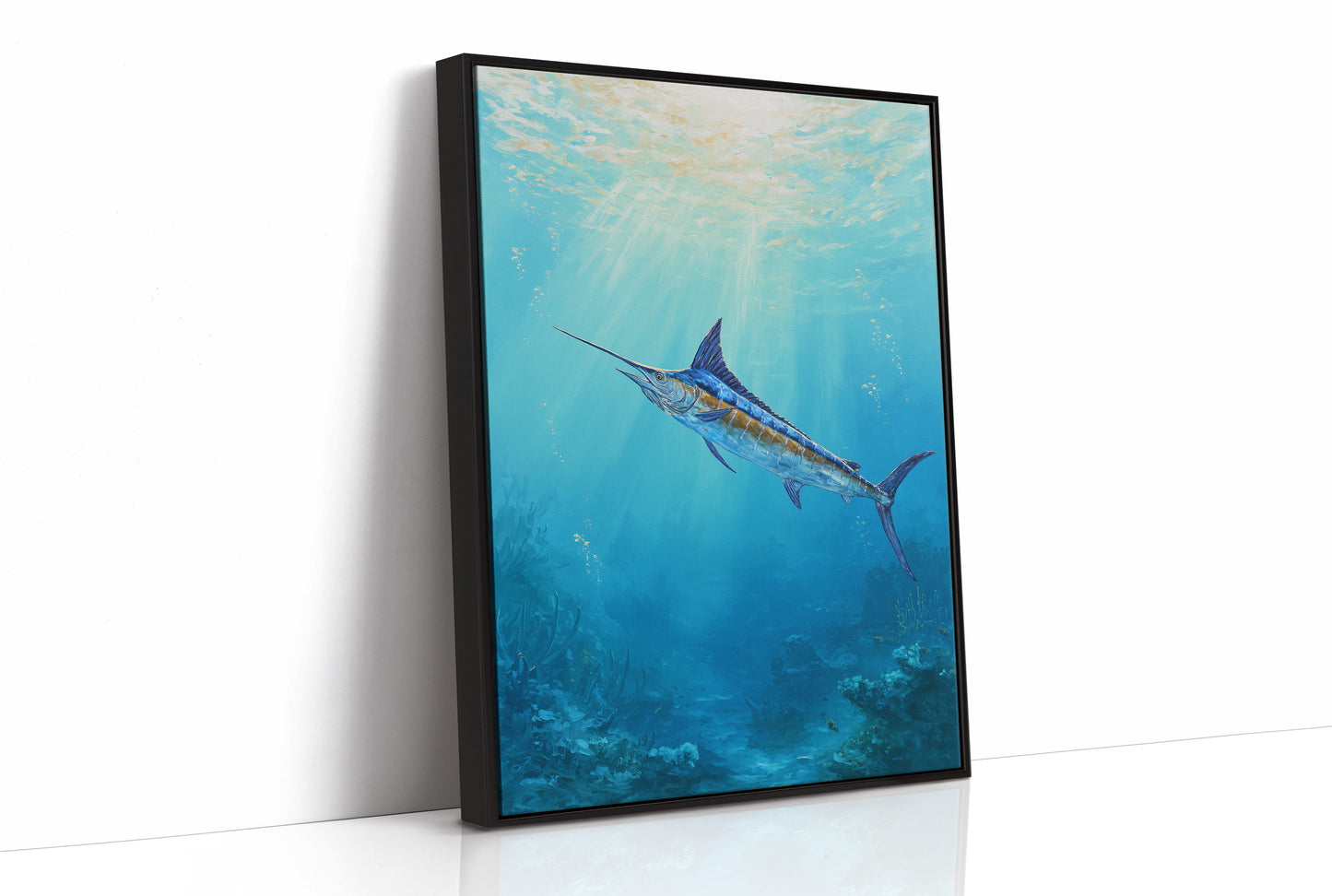 Azure Hunter Beneath Sunlit Waves