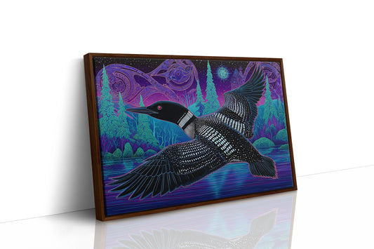 Midnight Loon Crosses Northern Waters