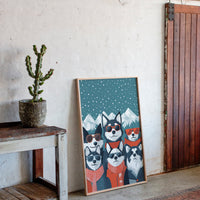 Cool Huskies Chase Winter Stars