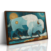 Sacred Bison Under Celestial Moons