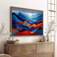 Mountain Dreams In Patchwork Blue