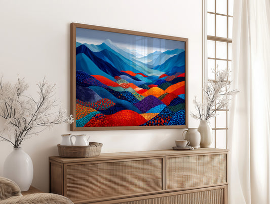 Mountain Dreams In Patchwork Blue