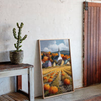 Pumpkins Rest Below Church Spires