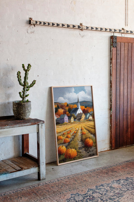Pumpkins Rest Below Church Spires