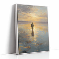 Solitary Steps Through Golden Waters