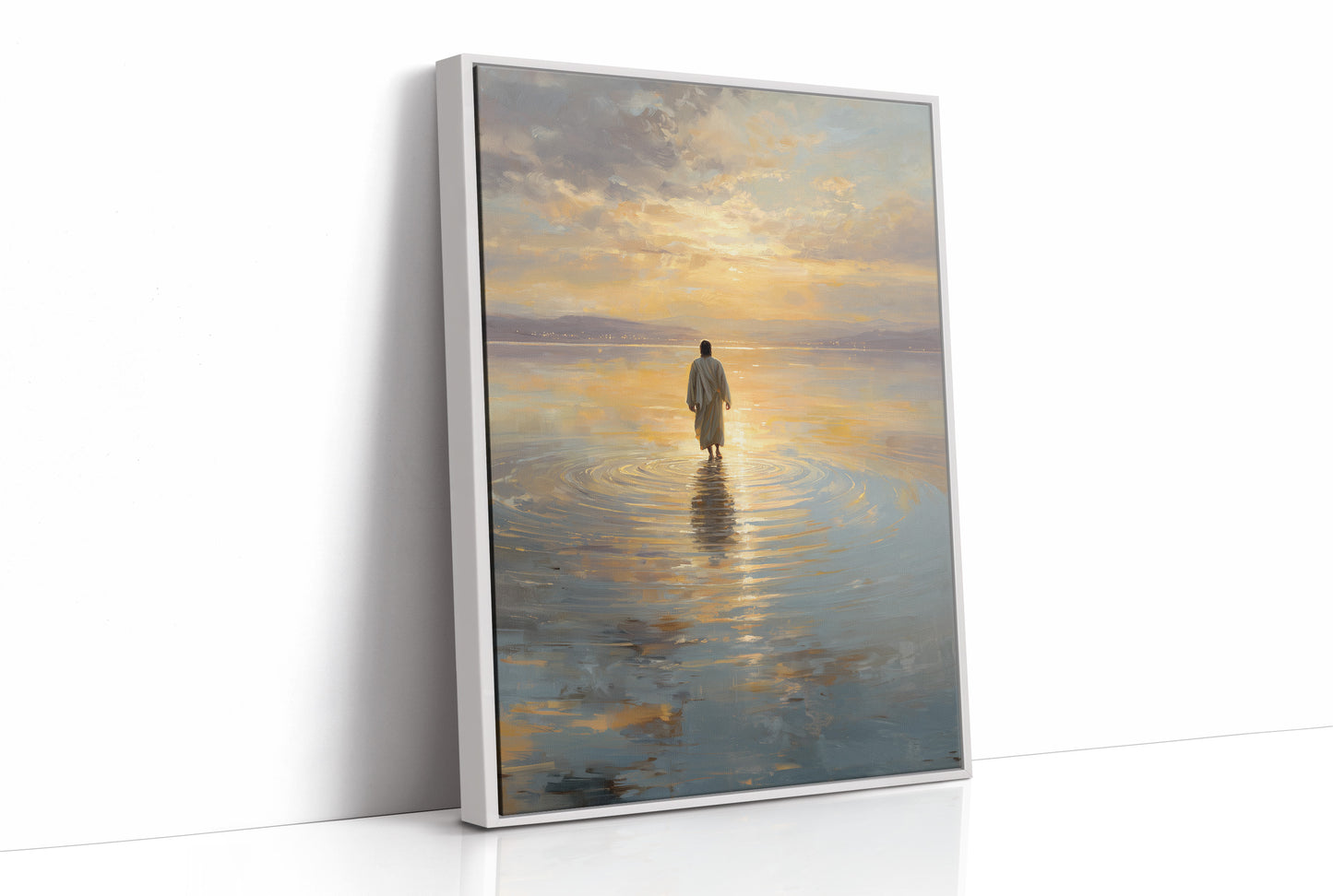 Solitary Steps Through Golden Waters