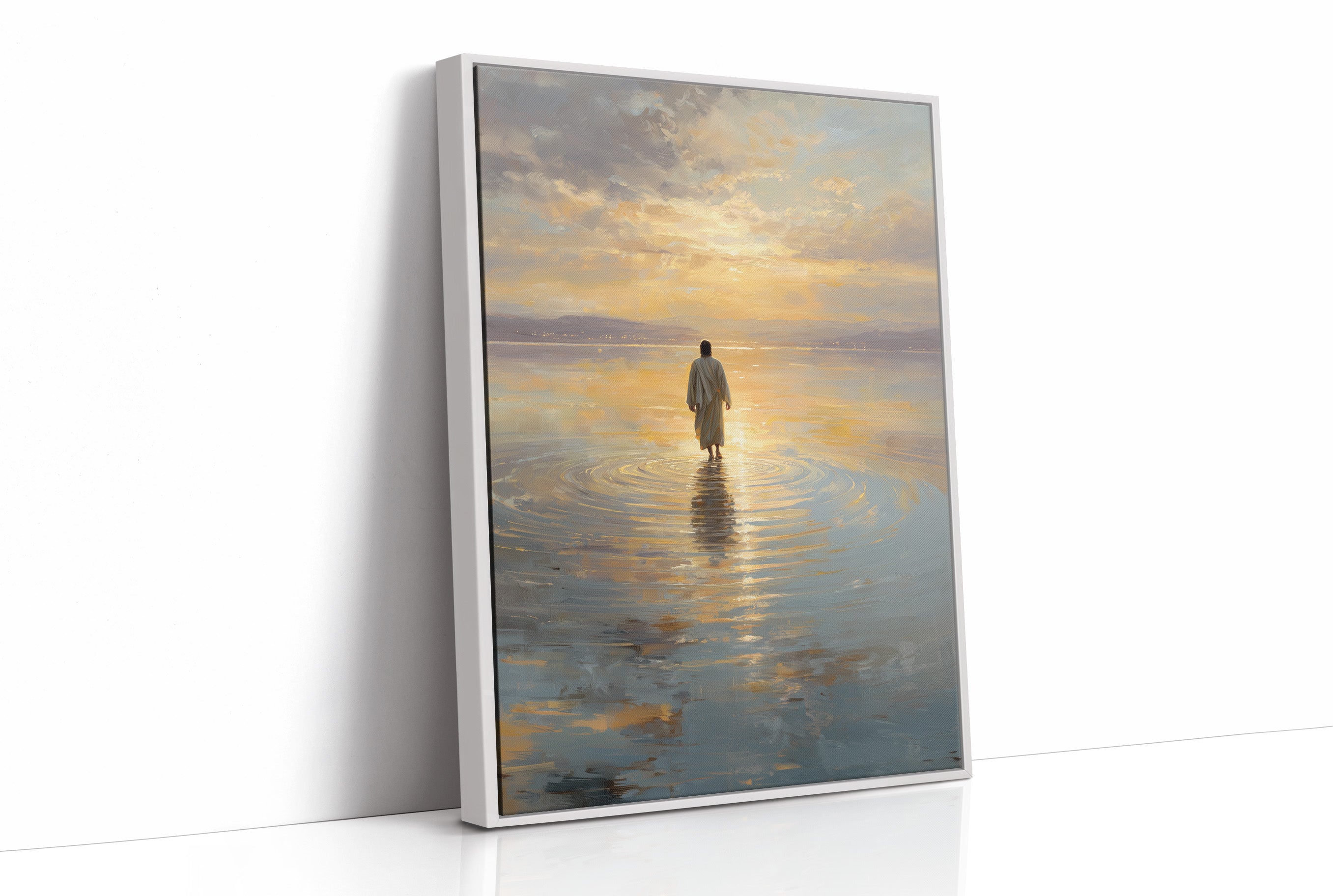 Solitary Steps Through Golden Waters