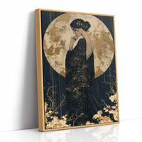 Woman Cloaked In Starlight Gown