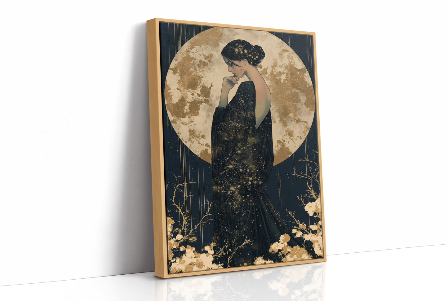 Woman Cloaked In Starlight Gown