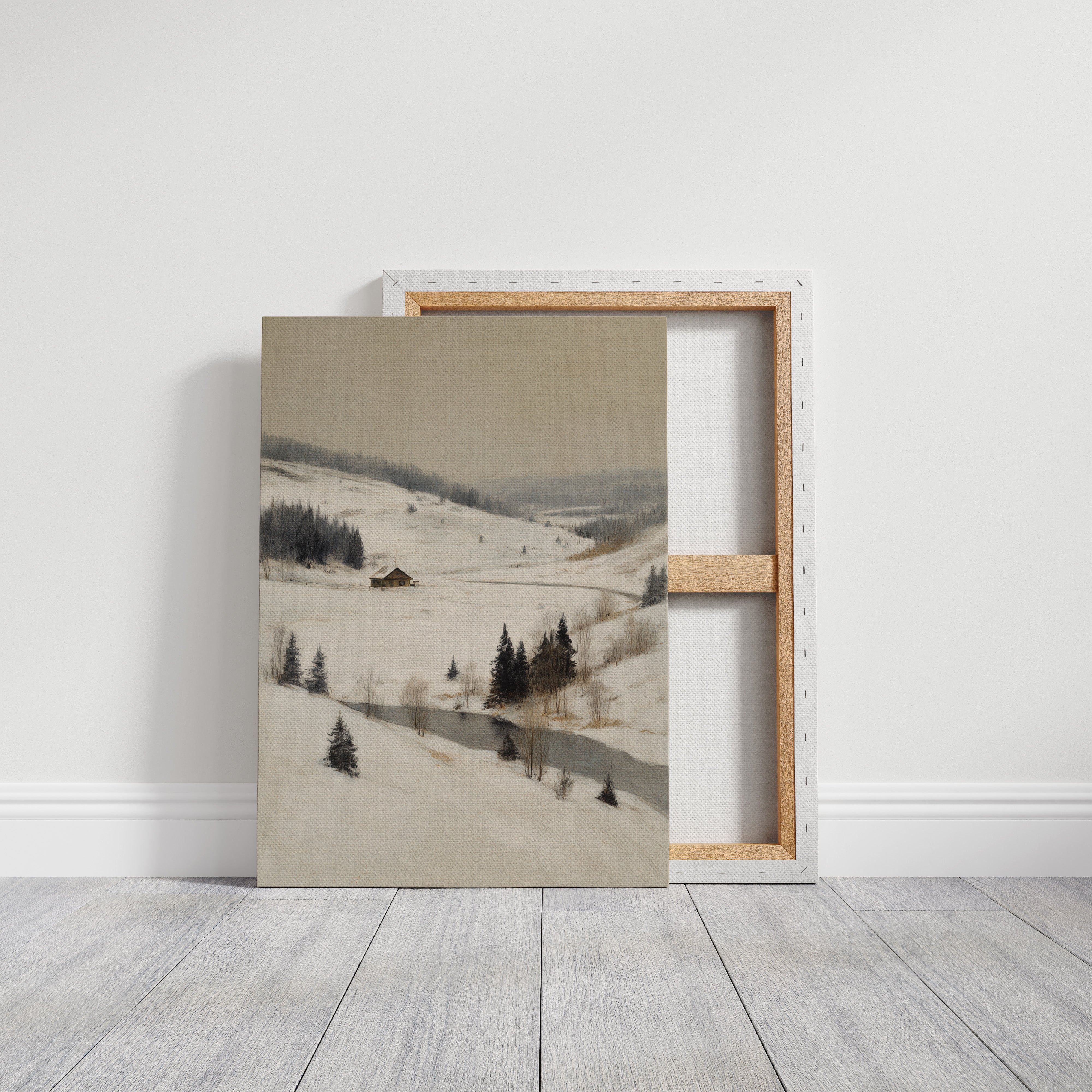 A Cabin Stands Amidst Winter's Embrace