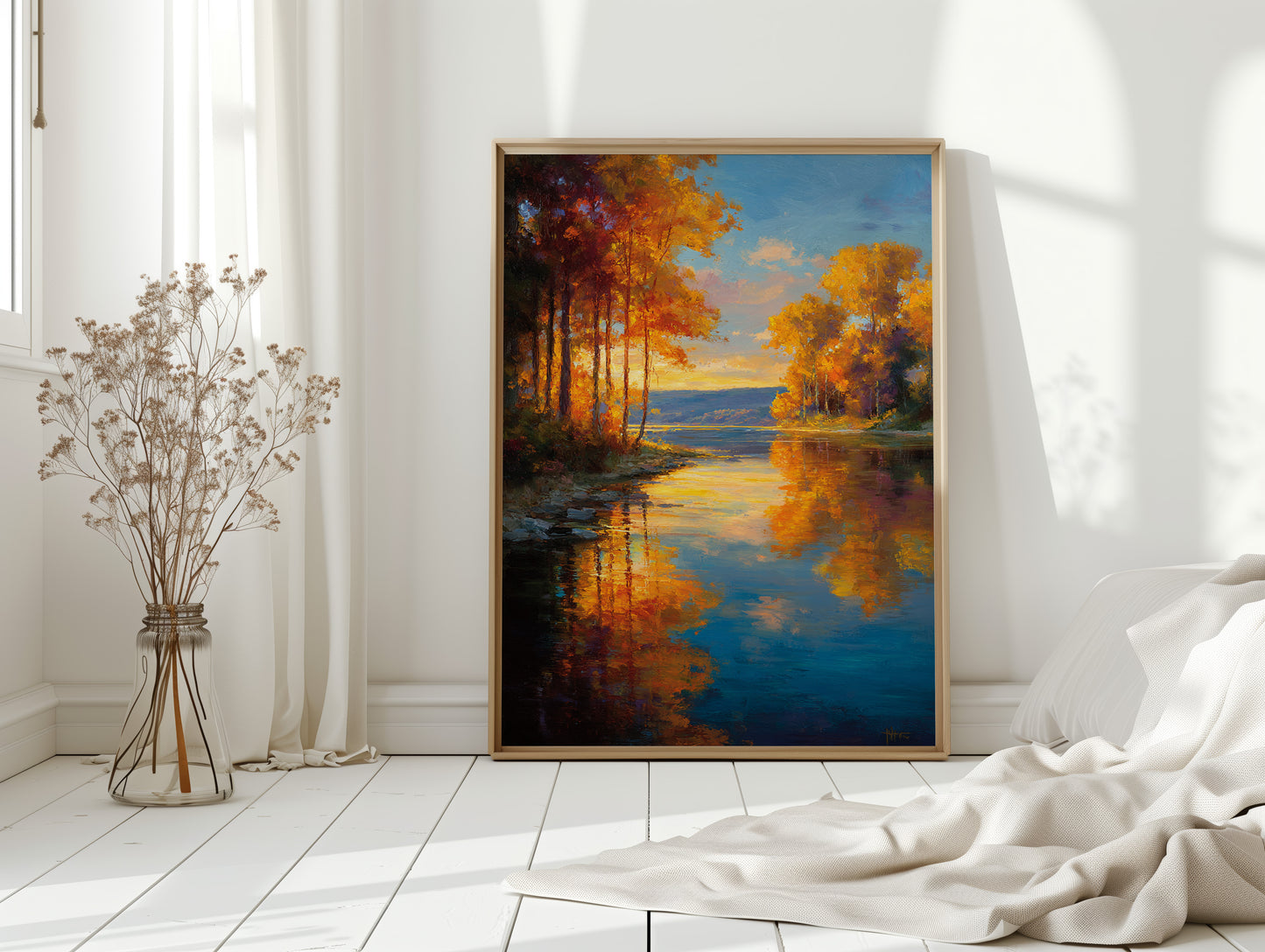Golden Reflections on Calm Waters