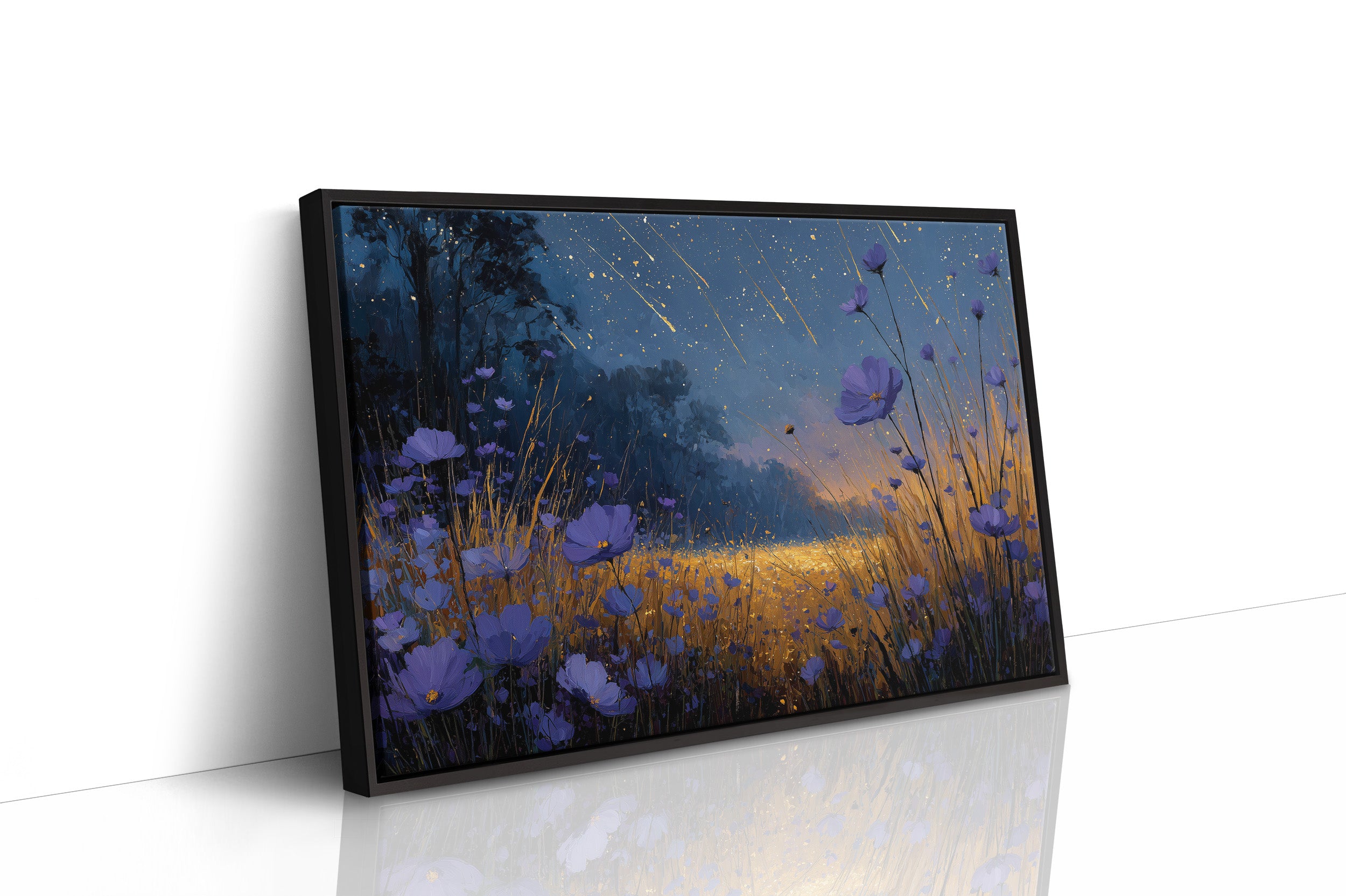 Meteor Shower Over Wildflowers