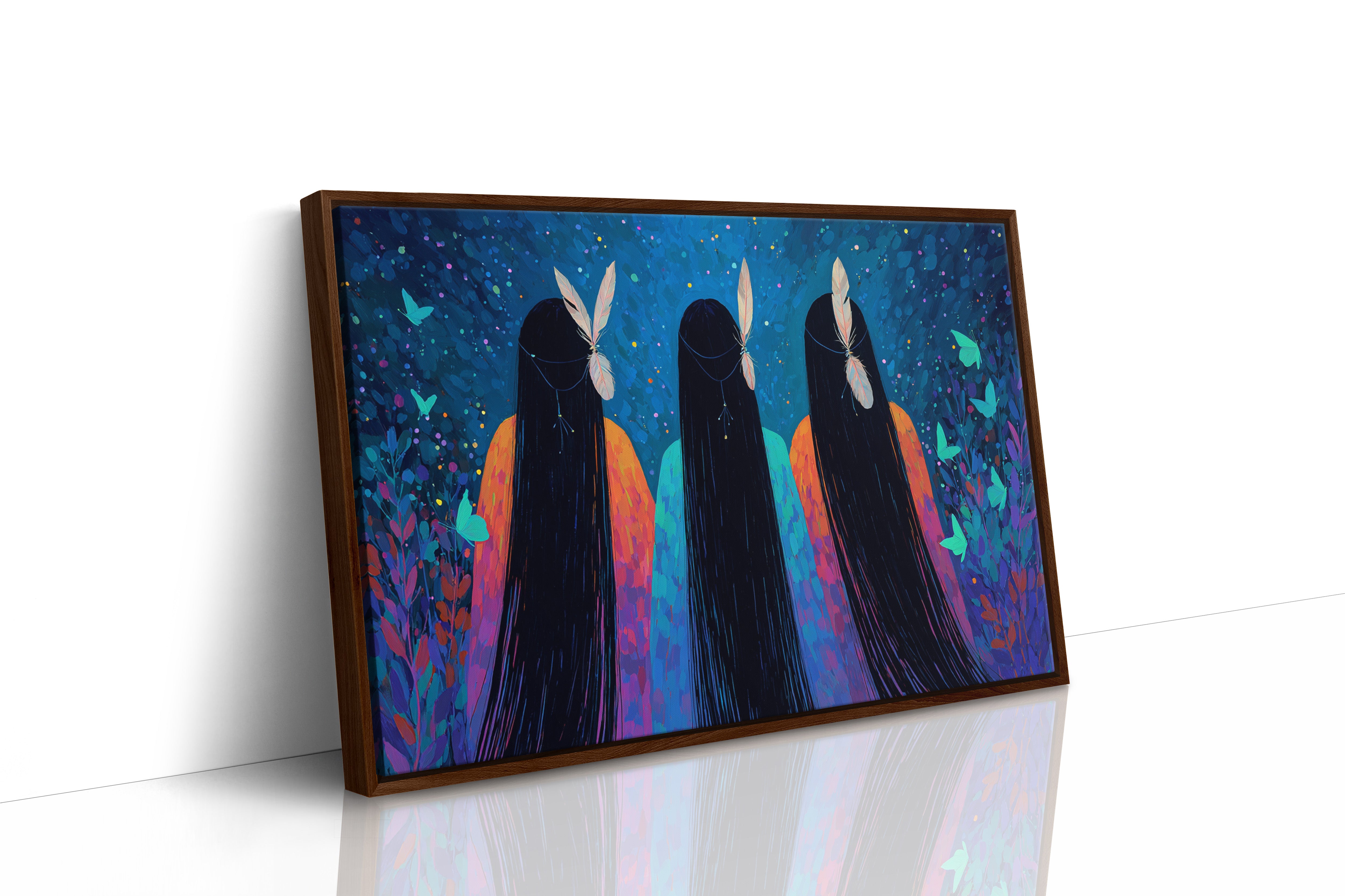 Moonlit Sisters Dance With Butterflies