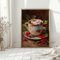 Sipping Warmth Among Winter Berries