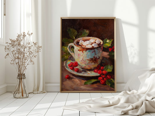 Sipping Warmth Among Winter Berries