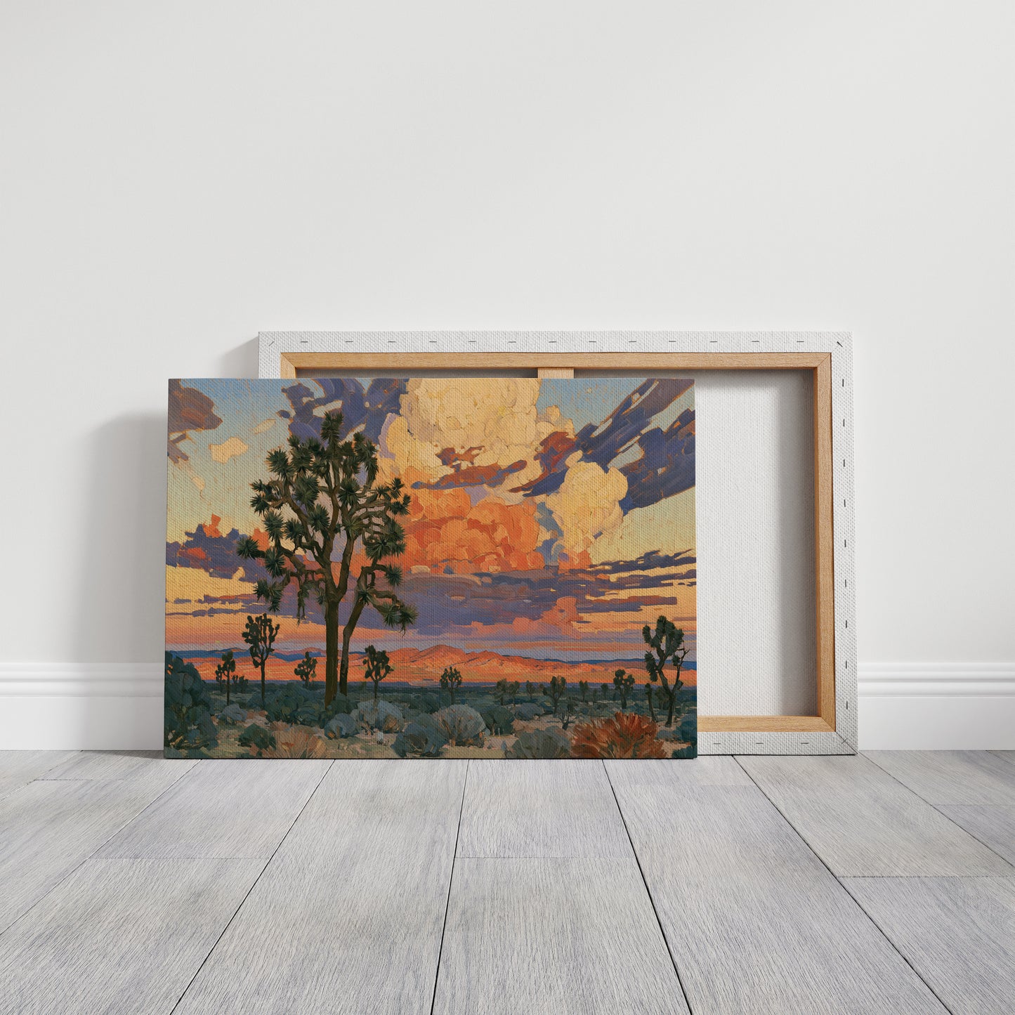 Joshua Trees At Blaze Hour