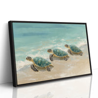Sea Turtles Drift Through Turquoise