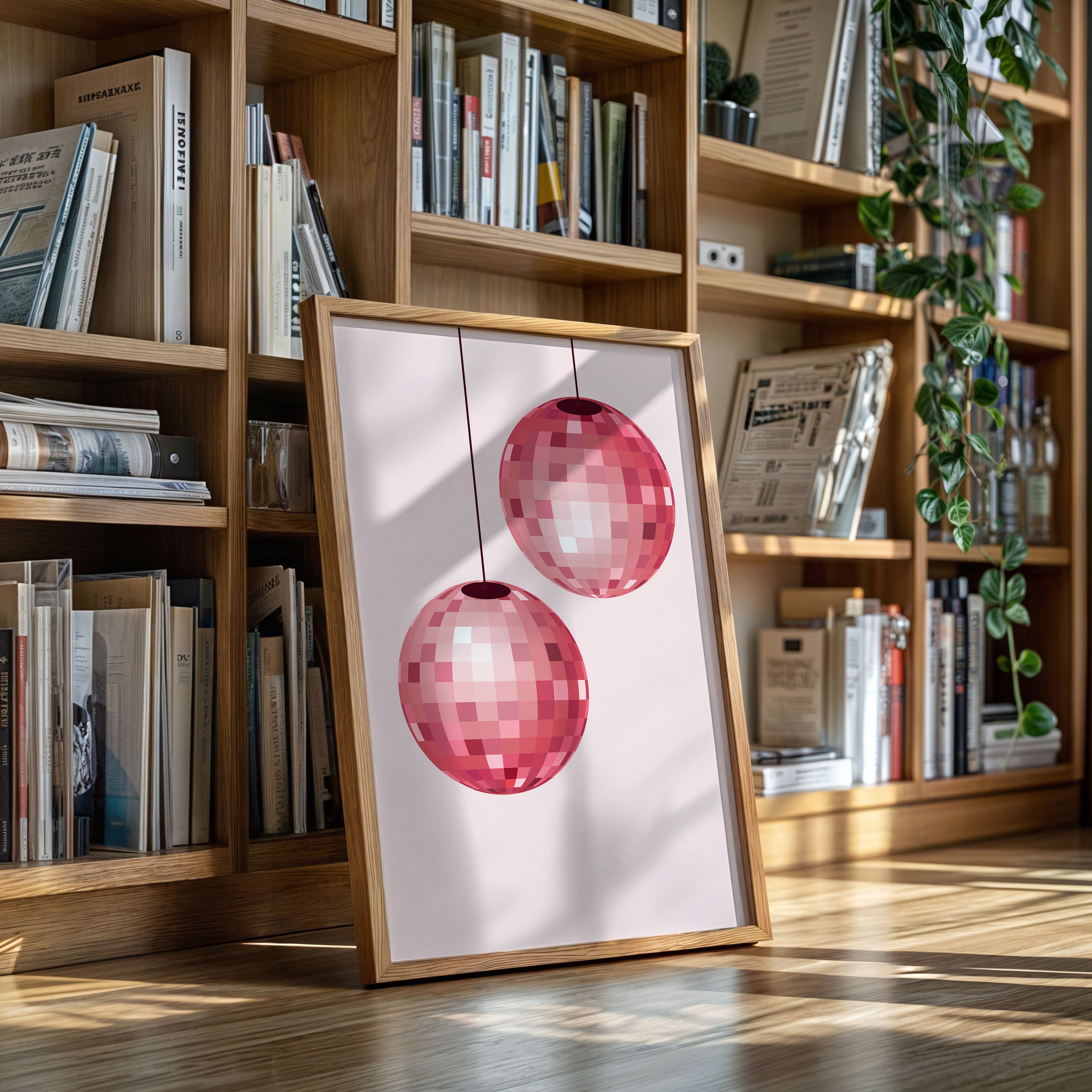 Rose Disco Spheres Catch Morning Light