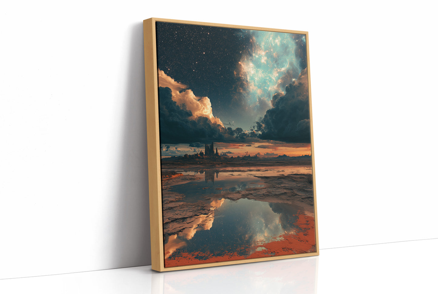 Nebula Sky Over Desert Salt Flats