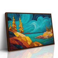 Golden Pines Dance Above Turquoise Waters