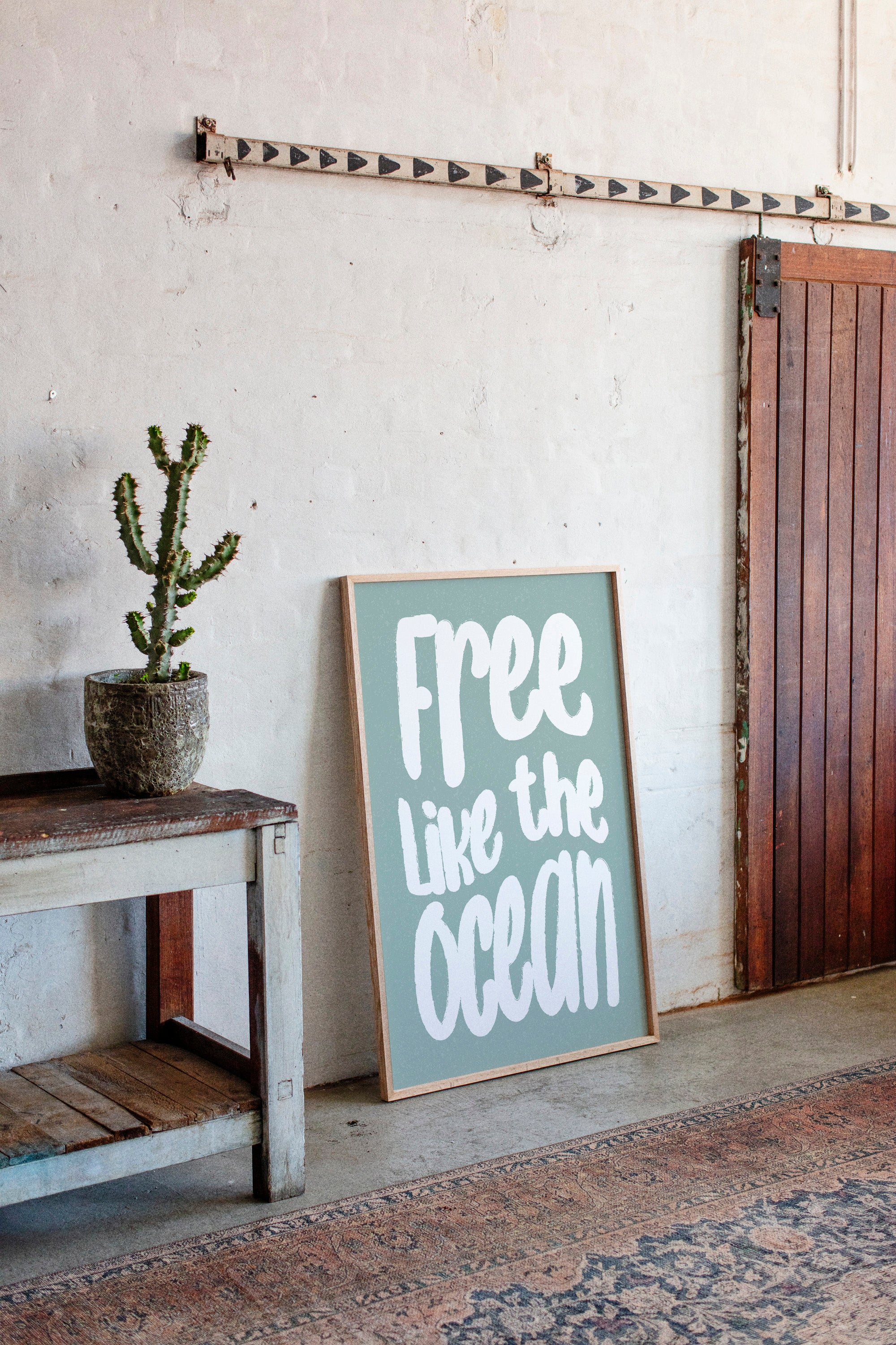 Seafoam Letters Spark Wild Freedom