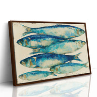 Bold Sardines in Cobalt & Gold