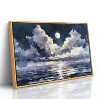 Moonlit Clouds Over Still Water