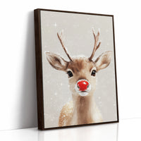 Adorable Snowy Reindeer – Cozy Christmas Wall Art Print