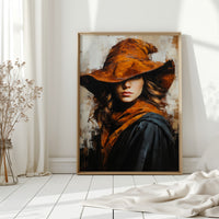 Mystical Woman in Orange Hat