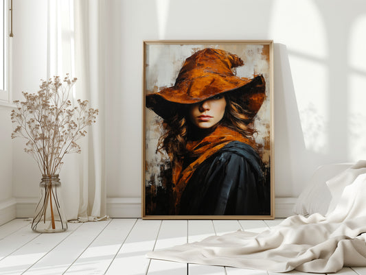 Mystical Woman in Orange Hat