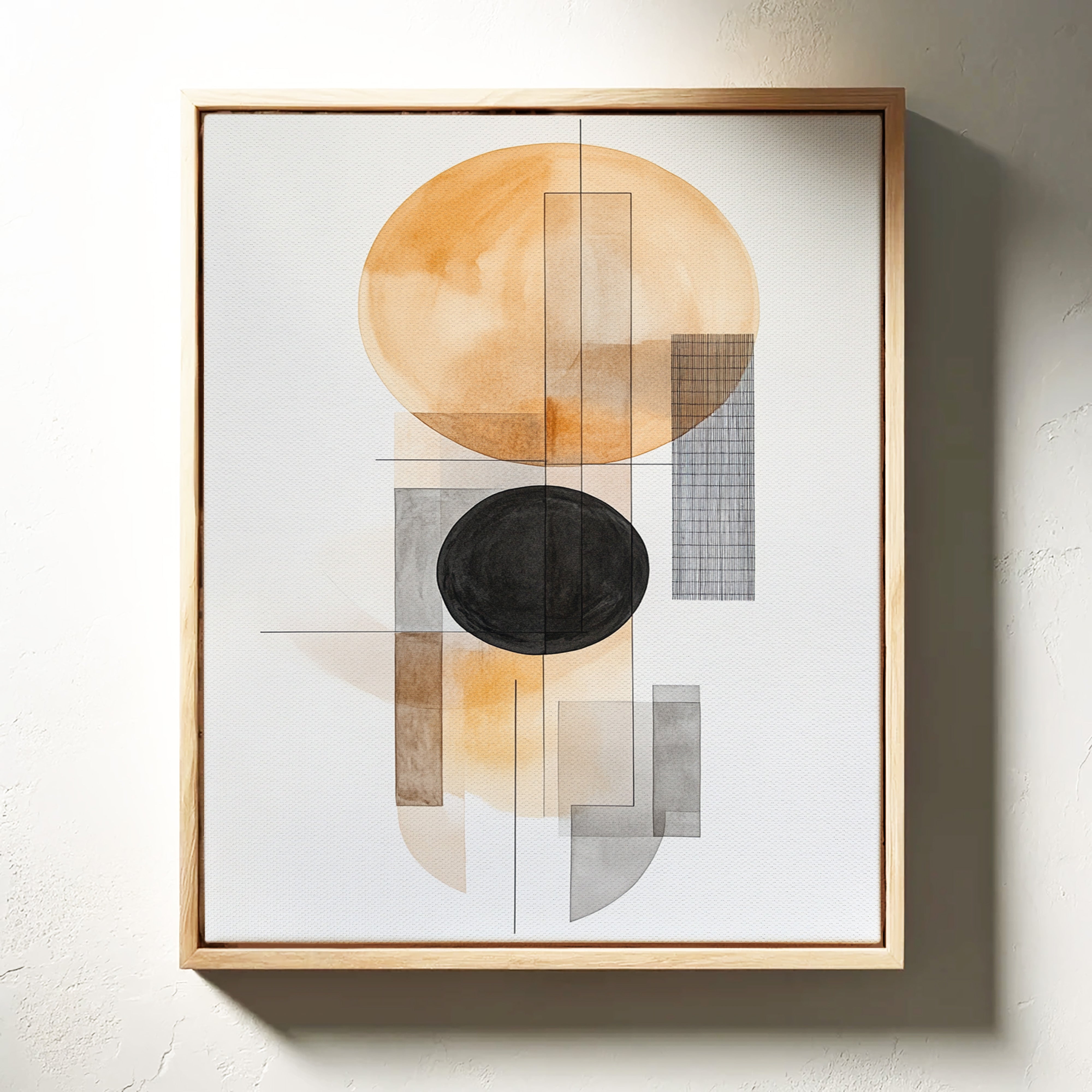 Modern Geometric Abstract Art Print – Minimalist Watercolor Design